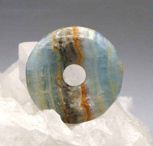 Aragonit blau anhänger donut - blau,
